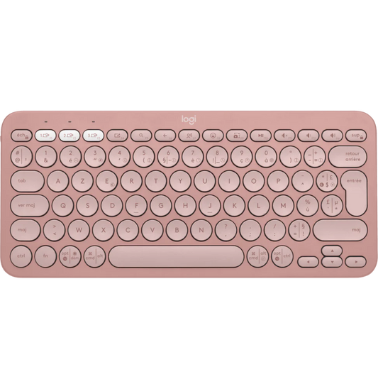 Clavier sans fil Logitech Pebble Keys 2 K380s Rose - Français (AZERTY)