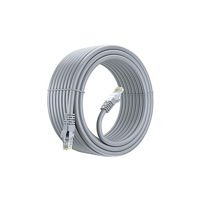 Visuel indicatif d’un cordon RJ45 Cat6 UTP gris de 5 m, modèle équivalent