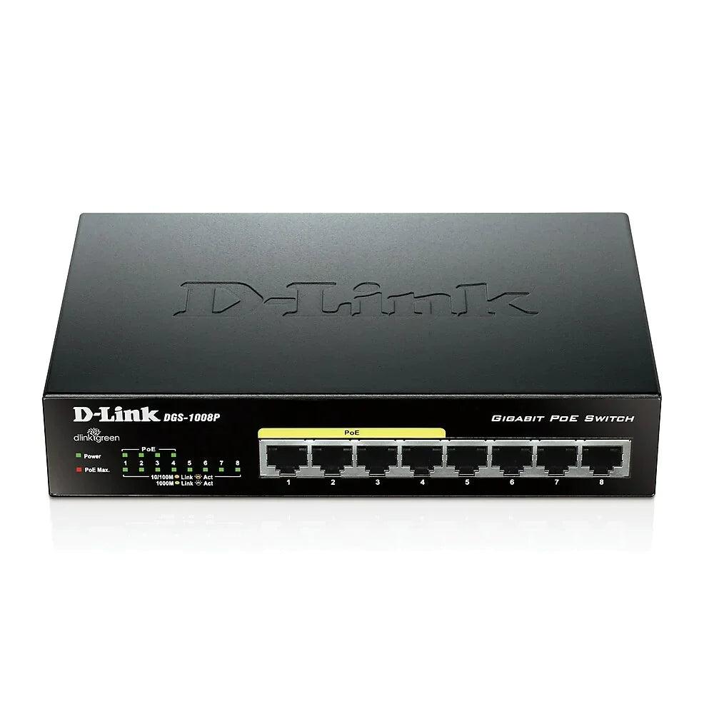 D-Link 8-Port Gigabit Unmanaged Desktop Switch with 4 PoE Ports (DGS-1008P) - ADYASTORE casablanca maroc