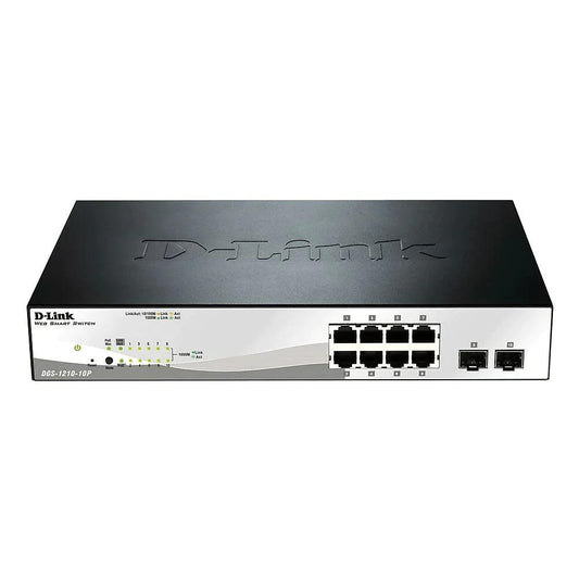 D-Link DGS-1210-10P 10-port Gigabit PoE Smart Switch, including 2 Combo SFP ports - ADYASTORE casablanca maroc