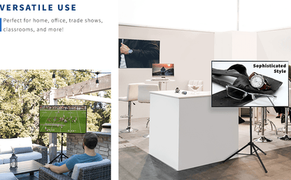 VIVO TRIPOD FLAT SCREEN TV DISPLAY FLOOR STAND (MODEL: STAND-TV55T) - PORTABLE HEIGHT ADJUSTABLE MOUNT - 32'' - 55'' - BLACK (MODEL: STAND-TV55T) - (Open-Box)