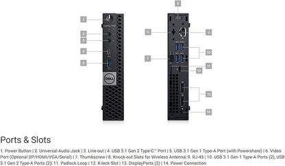 Dell OptiPlex 7070 Tiny Intel Core i7- 9700T (2.00GHz, 8 Cores) 16GB 256GB WiFi  Renewed