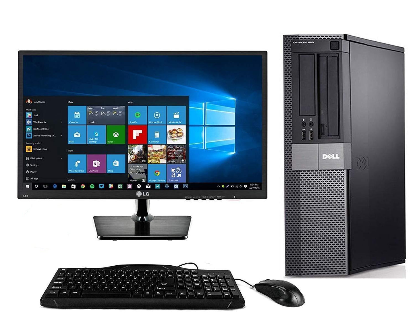 Dell Optiplex 790 Desktop + 22 Inch Dell Monitor~Windows 10 64 Bit ~ Keyboard~Mouse~WiFi Refurbished