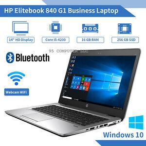 HP Elitebook 840 G1 (Ultrabook) 14" HD (720p) | Intel i5-4300U @ 2.6GHz (4th Gen), 16GB RAM, 256GB SSD, DisplayPort, VGA, RJ45 1Gbe, Bluetooth, USB 3.0, Windows 10 Pro x64, Grade A (HP Certified Refurbished) - 1 Year Warranty