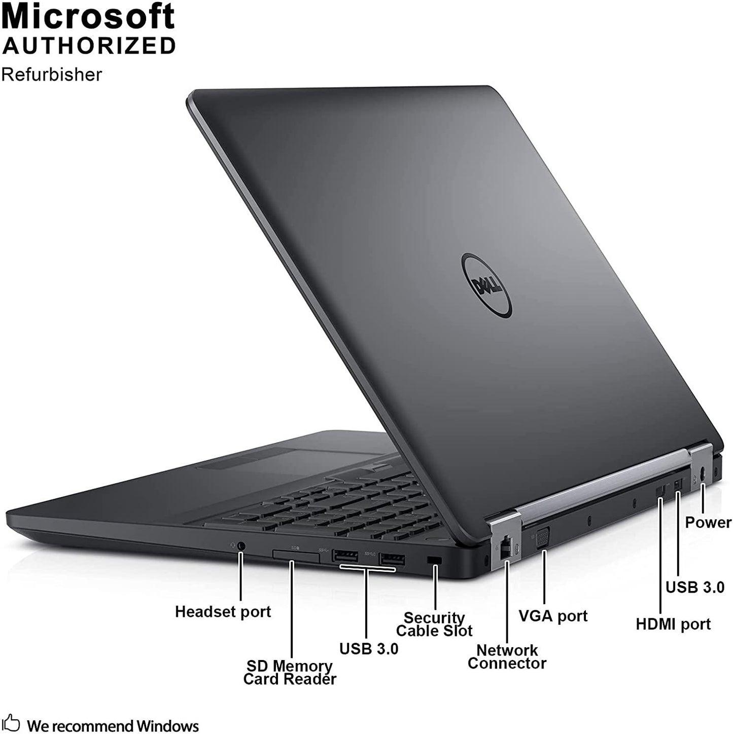 Dell Latitude E5570 16-Inch LED Notebook (Intel Core i7-6700U) 2.30 GHz, 8GB Memory,256GB SSD