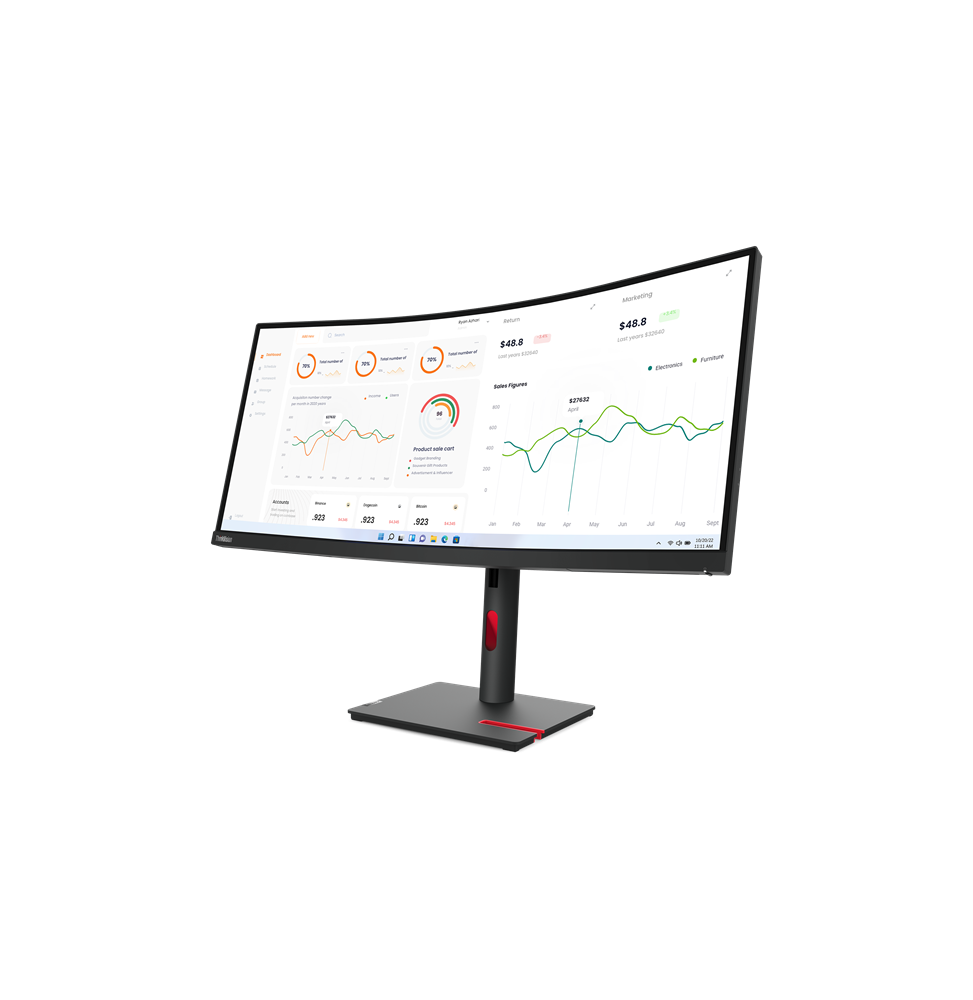 Écran incurvé 34" QHD Lenovo ThinkVision T34w-30 (63D4GAT1EU)