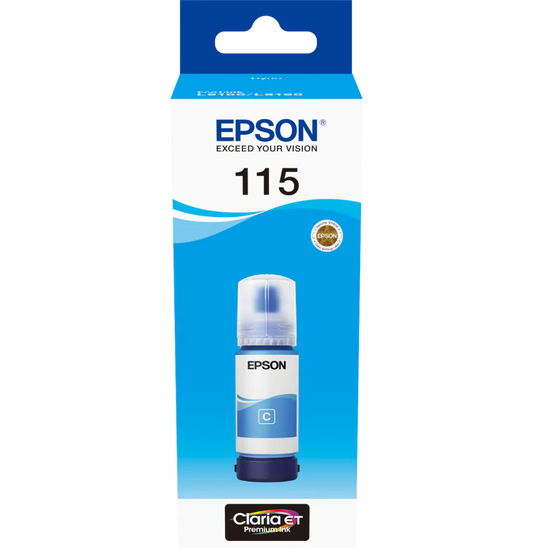 Epson 115 Cyan - Bouteille d'encre Epson EcoTank d'origine (C13T07D24A)