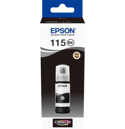 Epson 115 Noir - Bouteille d'encre Epson EcoTank d'origine (C13T07C14A)