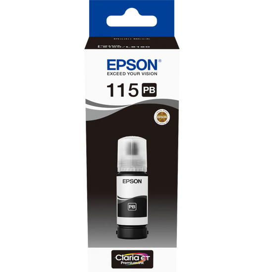Epson 115 Photo Black - Bouteille d'encre Epson EcoTank d'origine (C13T07D14A)