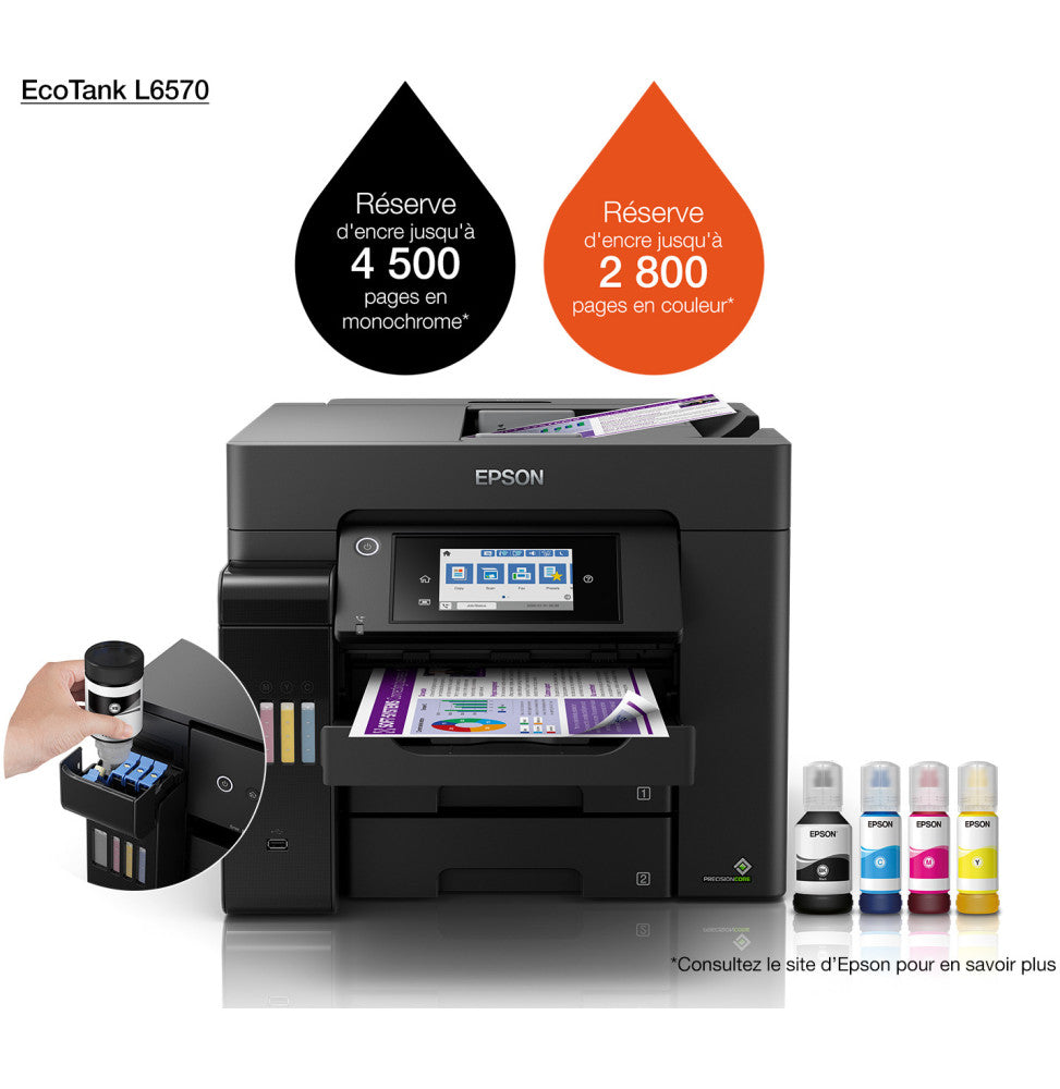 Epson EcoTank L6570 Imprimante multifonction à réservoirs rechargeables (C11CJ29403)