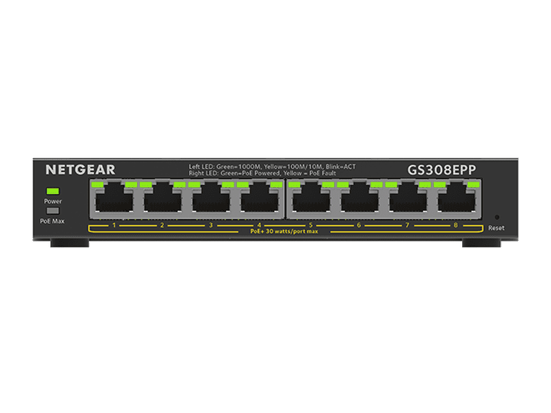 Netgear GS308EPP 8-Port Gigabit Ethernet PoE+ Switch