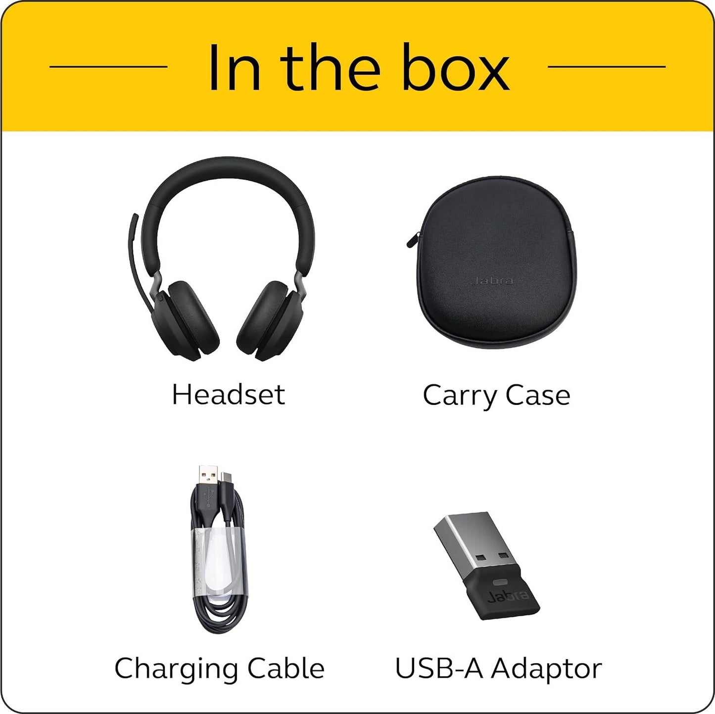 Jabra Evolve2 65 Link380c UC Stereo Wireless Noise-Isolating Headset - Black Open Box Refurbished