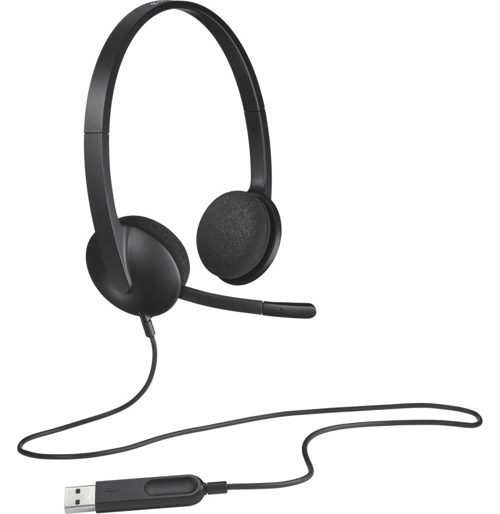 Casque Logitech H340 pour PC avec microphone anti-parasite - USB (981-000475)