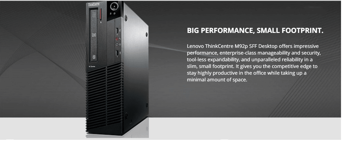 Lenovo ThinkCentre M92P (SFF) Desktop | Intel Core i5-3470 @ 3.20GHz (Quad-Core), 8GB RAM, 256GB SSD, Windows 10 Pro x64 | Intel HD Graphics, DisplayPort, VGA, USB 3.0, 1Gb Ethernet, Wi-Fi, Keyboard & Mouse | Small Form Factor PC, 1 Year Warranty