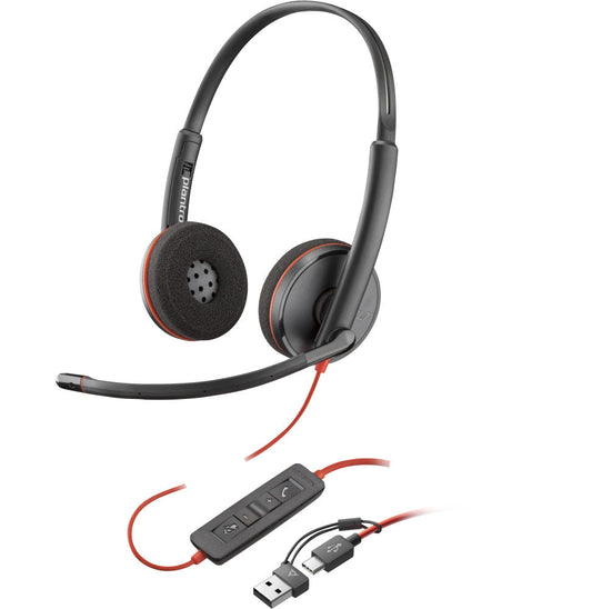 Casque POLY Blackwire 3220 stéréo USB-C + adaptateur USB-C/A (8X228AA)