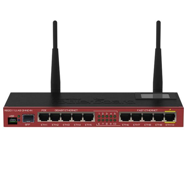 MikroTik RouterBOARD RB2011UiAS-2HnD-IN (Complete with case, antennas, power supply, touchscreen LCD panel, fiber-enabled) - ADYASTORE casablanca maroc