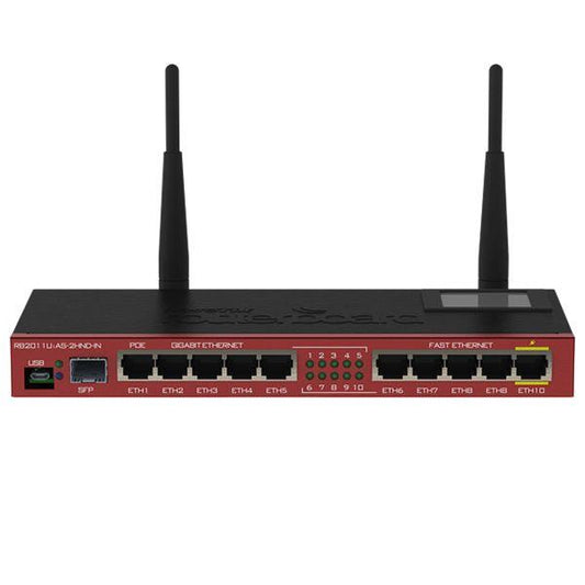 MikroTik RouterBOARD RB2011UiAS-2HnD-IN (Complete with case, antennas, power supply, touchscreen LCD panel, fiber-enabled) - ADYASTORE casablanca maroc