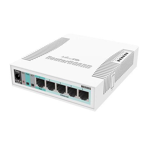 MikroTik RouterBOARD RB260GS (Complete with enclosure, power supply, fiber-enabled) - ADYASTORE casablanca maroc