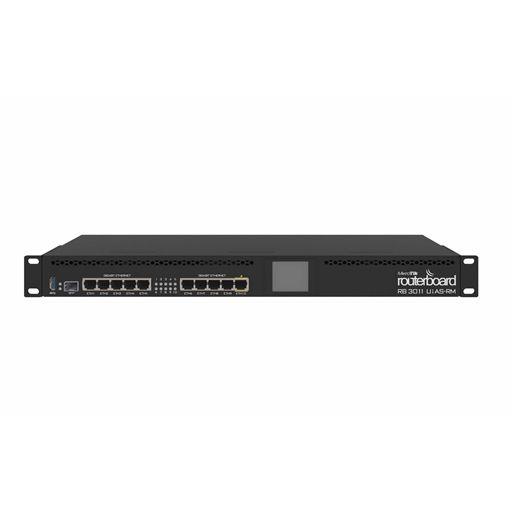 MikroTik RouterBOARD RB3011 Router (Complete with USB 3.0 port, 1U rackmount, power supply, LCD display, fiber-enabled) - ADYASTORE casablanca maroc
