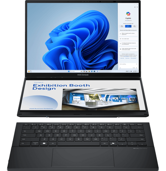 ASUS ZENBOOK DUO UX8406CA 14'' WQXGA U9-ARROWLAKE H 32G 2T SSD W11H INKWELL GREY 36M SOFT KEYBRD DCK&BAG (90NB14X1-M003A0)