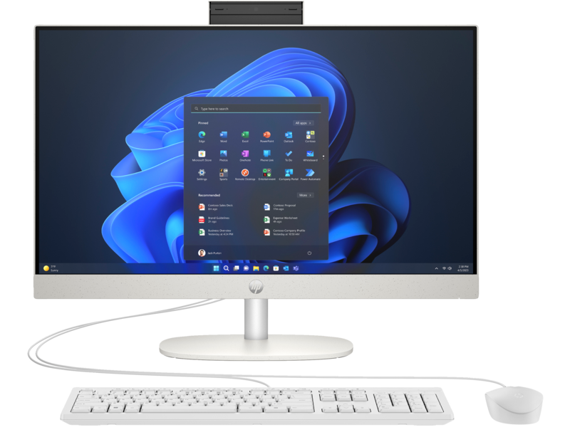 HP ProOne 240 G10 Intel Core i5-1335 (jusqu'à 4.6 GHz de Fréquence Max Turbo, 12 MB cache, 10 cores) - 8GB , 512GB SSD, FreeDos Ecran 23.8 Blanc, Garantie 3 Ans (623Z2ET)