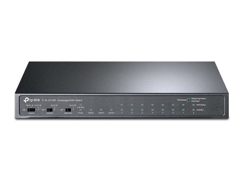 TP-Link TL-SL1311MP 8-Port PoE+ 124W + 3-Port Gigabit Desktop Switch