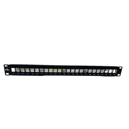 Visuel indicatif de panneau Htec 24 ports ; montage pouvant différer de la référence HC-PP1-UC6-24