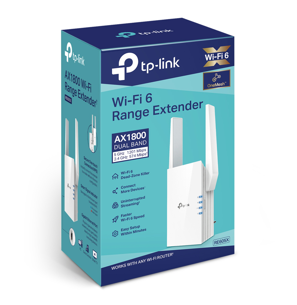 Répéteur WiFi 6 TP-Link AX1800 574Mbps (RE605X)