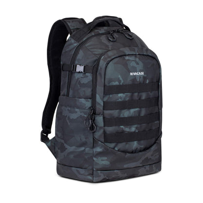 Rivacase 7631 — Sac à dos ordinateur 15,6 pouces 28 litres camouflage bleu marine