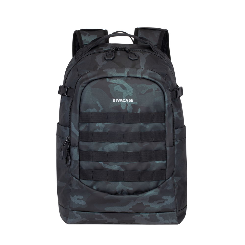 Rivacase 7631 — Sac à dos ordinateur 15,6 pouces 28 litres camouflage bleu marine