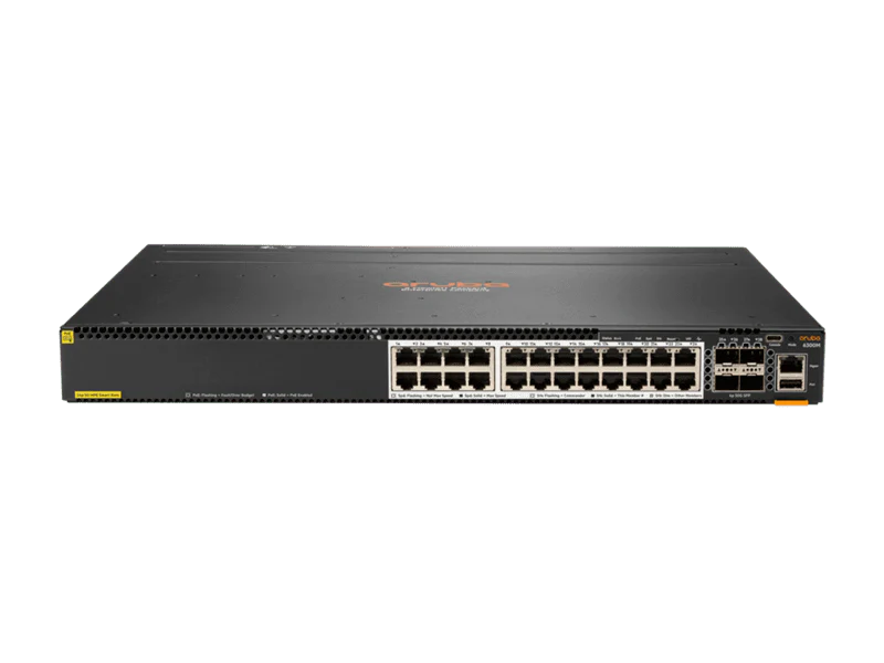 HPE Aruba 6300M 24-Port 4X50G SFP56 Switch CL6 PoE+ 1440W Manageable Gigabit Switch
