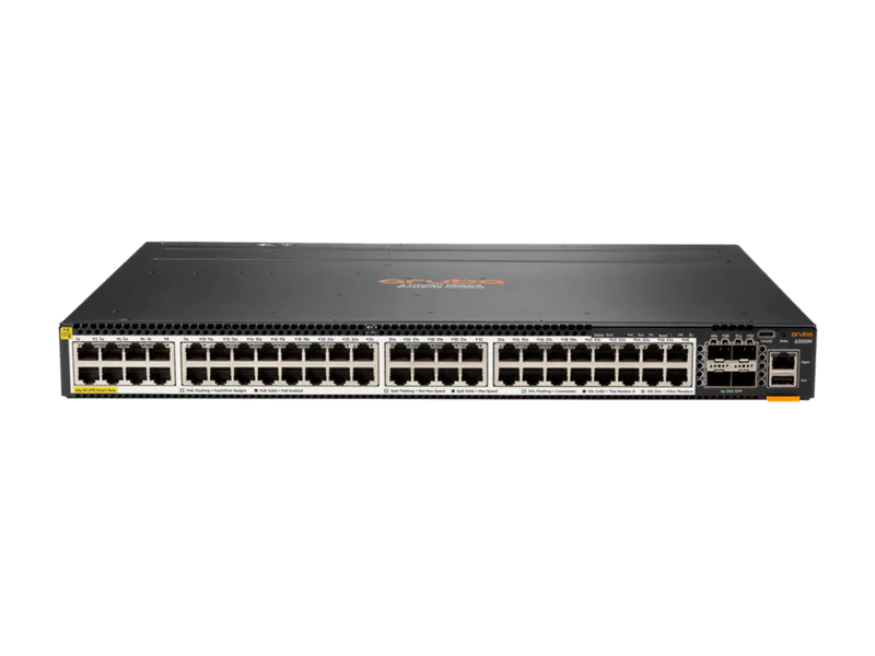 HPE JL659A Aruba 6300M 48-Port 4x10G SFP56 CL6 PoE+ 2880W Manageable Gigabit Switch