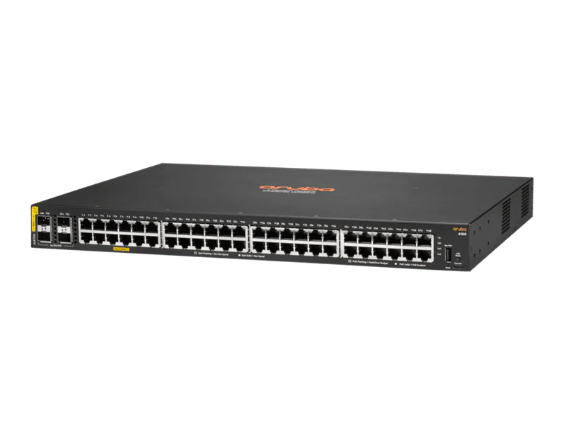 HPE JL675A Aruba 6100 48-Port PoE+ 370W Manageable Gigabit Switch w/  4x10G SFP+