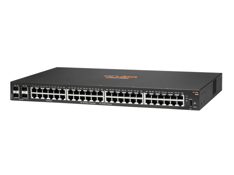HPE JL676A Aruba 6100 48-Port Non-PoE Manageable Gigabit Switch w/  4x10G SFP+
