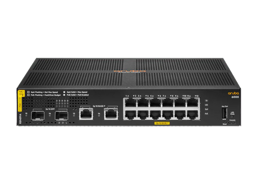 HPE R8N89A Aruba 6000 12-Port PoE+ 139W Manageable Gigabit Switch