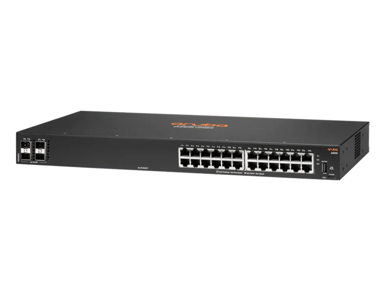 HPE R8N88A Aruba 6000 24-Port 4x1G SFP Non-PoE Manageable Gigabit Switch