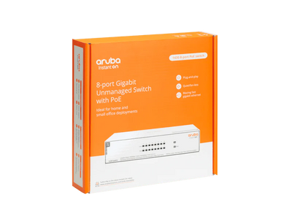 HPE R8R46A Aruba Instant On 1430 8-Port PoE+ 64W Unmanaged Gigabit Switch