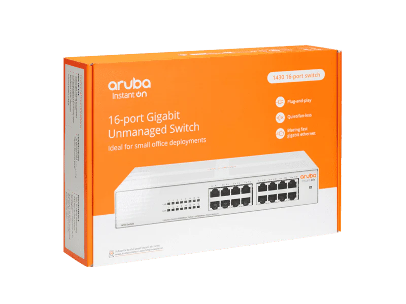 HPE R8R47A Aruba Instant On 1430 16-Port Unmanaged Gigabit Switch