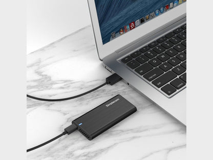 HP 256GB External Portable SSD M.2 2280 Kit with Simplecom Enclosure, USB-C/A to USB-C, Camera, Laptop, Phone