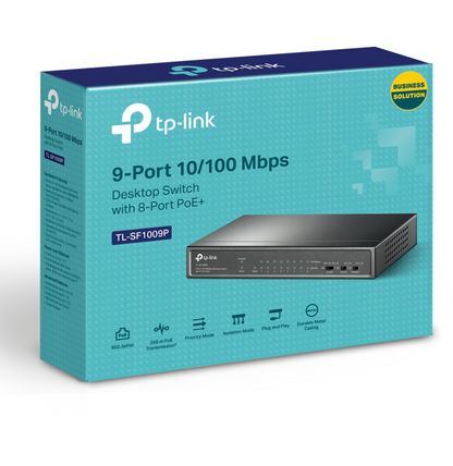 TL-SF1009P - Switch de bureau 9 ports 10/100 Mbps avec PoE + 8 ports