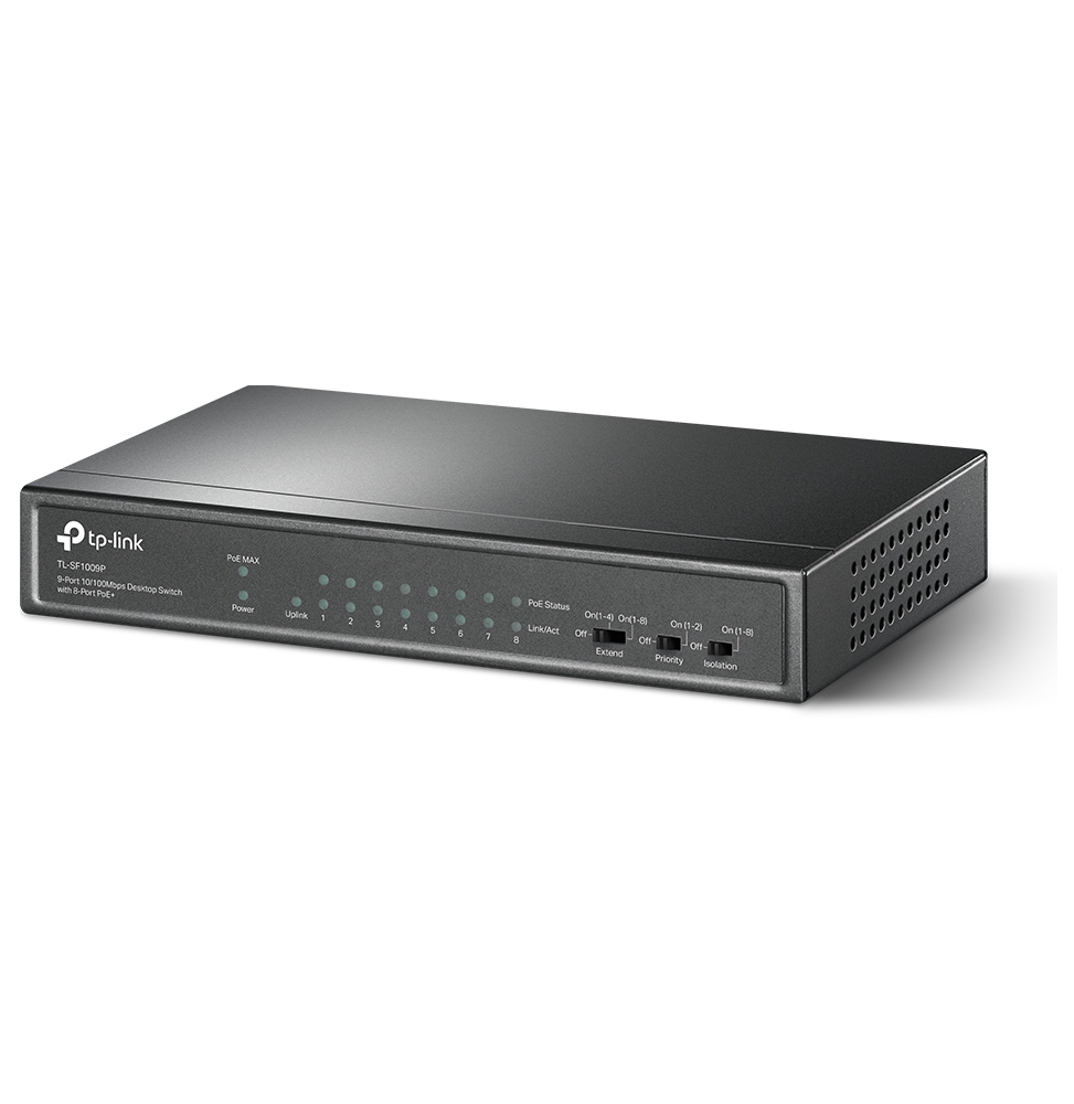 TL-SF1009P - Switch de bureau 9 ports 10/100 Mbps avec PoE + 8 ports