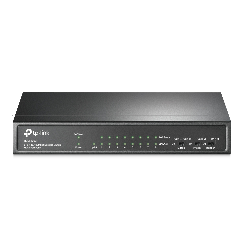 TL-SF1009P - Switch de bureau 9 ports 10/100 Mbps avec PoE + 8 ports