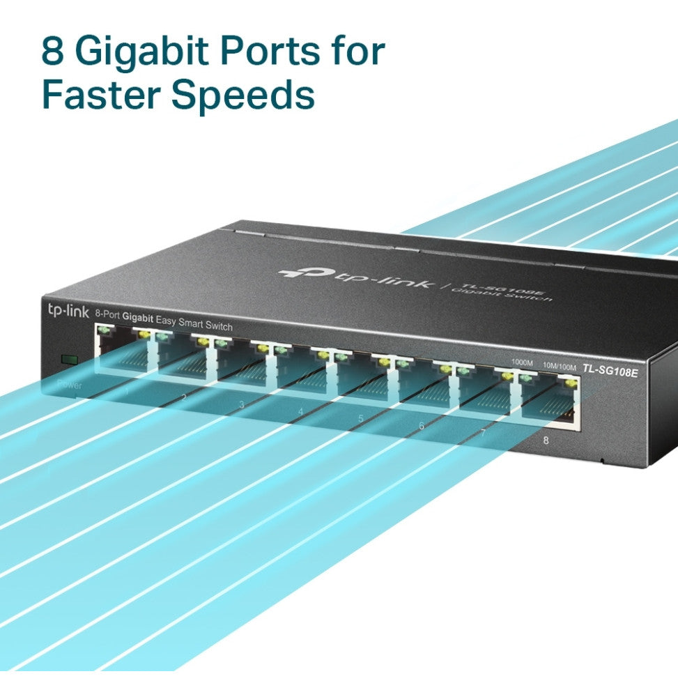 Switch de bureau TP-Link TL-SG108E 8 Ports Gigabit