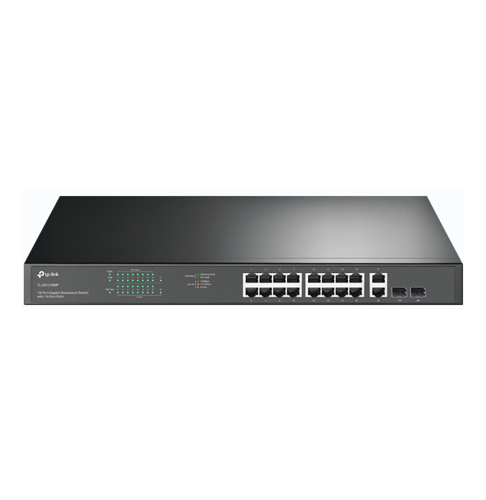 Switch 18 ports Gigabit rackable avec 16 PoE+ (TL-SG1218MP)