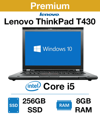 ThinkPad T430 14" HD+ Lenovo Flagship Notebook | Intel® Core™ i5 - 8GB RAM - Windows 10 Professional x64 - Certified Refurbished