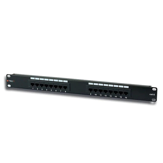 Techly 19" Patch Panel UTP 16 Ports, Cat.6 - ADYASTORE casablanca maroc