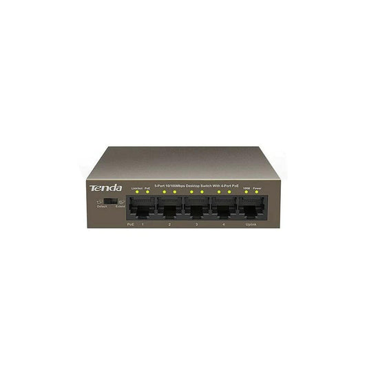 Tenda TEF1105P 5-Port 100 Mbps Desktop Switch with 4" x PoE (NET-TD-TEF1105P) - ADYASTORE casablanca maroc