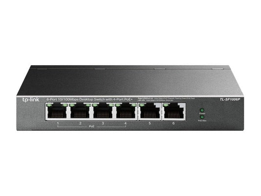 TP-Link TL-SF1006P 4-Port PoE+ 67W 10/100Mbps Desktop Switch with 2-Port RJ45
