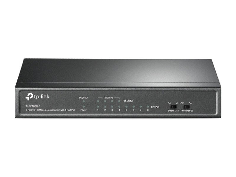 TP-Link TL-SF1008LP 4-Port PoE 41W 10/100Mbps Desktop Switch with 4-Port RJ45