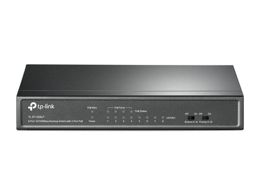 TP-Link TL-SF1008LP 4-Port PoE 41W 10/100Mbps Desktop Switch with 4-Port RJ45